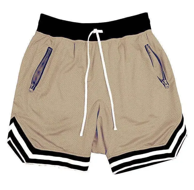 Men's Sports Basketball Shorts Mesh Quick Dry Casual Breathable Brown Short