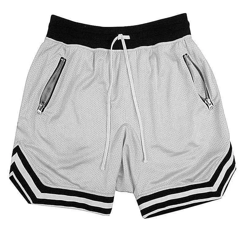 Men's Sports Basketball Shorts Mesh Quick Dry Casual Breathable Gray Short