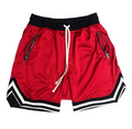 Men's Sports Basketball Shorts Mesh Quick Dry Casual Breathable Red Short