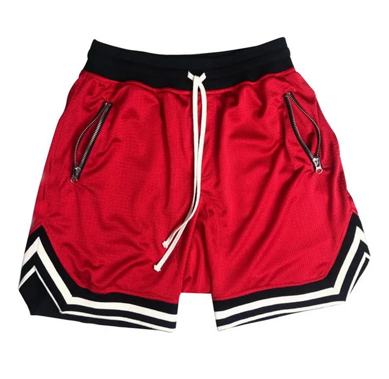Men's Sports Basketball Shorts Mesh Quick Dry Casual Breathable Red Short